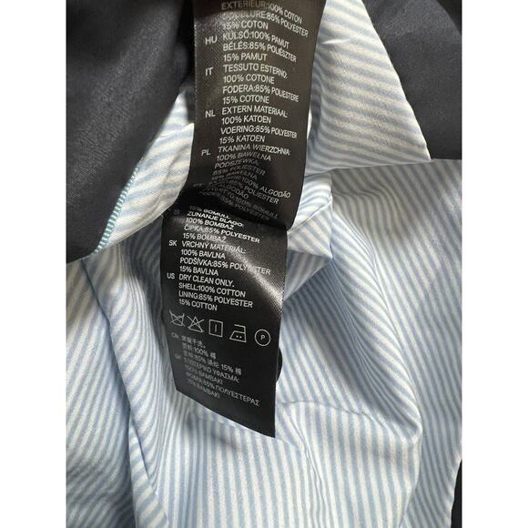 H&M Women’s Windbreaker Jacket Navy Blue Long Sleeve Button Up Size US 6 BD8 - Picture 7 of 7